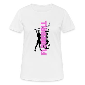 floorball floorball-queen unihockey-girl - Frauen T-Shirt atmungsaktiv - Weiß - Vorne - AI Model Female 172 dark (172cm)