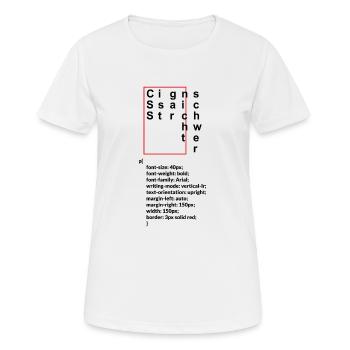 CSS ist gar nicht schwer - Frauen T-Shirt atmungsaktiv - Weiß - Vorne - AI Model Female 172 dark (172cm)