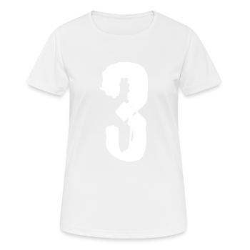 Maillot numéro 3 - T-shirt respirant Femme - blanc - Devant - AI Model Female 172 dark (172cm)