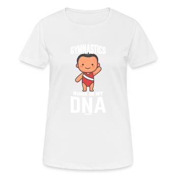 Aerobic Kinder Baby Sport Bodenturnen - Frauen T-Shirt atmungsaktiv - Weiß - Vorne - AI Model Female 172 dark (172cm)