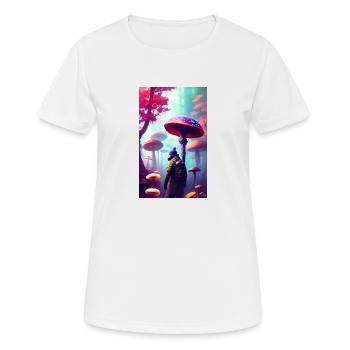 Forêt de champignons 01 - T-shirt respirant Femme - blanc - Devant - AI Model Female 172 dark (172cm)