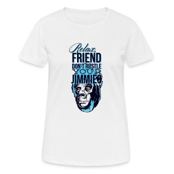 Drôle Chill Relax Ami Singe Gorille Cadeau - T-shirt respirant Femme - blanc - Devant - AI Model Female 172 dark (172cm)