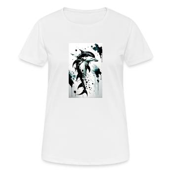 Delphinzauber: Dein Stil, deine Anmut - Frauen T-Shirt atmungsaktiv - Weiß - Vorne - AI Model Female 172 dark (172cm)