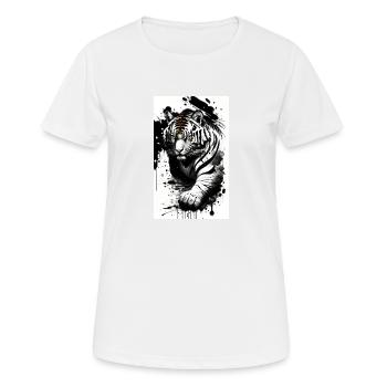 Tigerkraft: Dein Stil, deine Eleganz - Frauen T-Shirt atmungsaktiv - Weiß - Vorne - AI Model Female 172 dark (172cm)