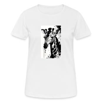 Giraffe: Sanfte Riesen - Frauen T-Shirt atmungsaktiv - Weiß - Vorne - AI Model Female 172 dark (172cm)