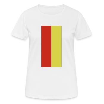Couleurs rouge jaune - T-shirt respirant Femme - blanc - Devant - AI Model Female 172 dark (172cm)