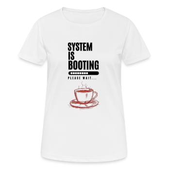 Le système démarre - T-shirt respirant Femme - blanc - Devant - AI Model Female 172 dark (172cm)