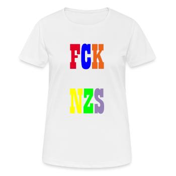 FCK NZS - Frauen T-Shirt atmungsaktiv - Weiß - Vorne - AI Model Female 172 dark (172cm)