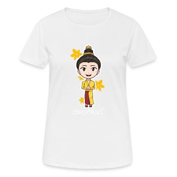 Laos Lao Drapeau Laotien éléphant Lao I cadeau - T-shirt respirant Femme - blanc - Devant - AI Model Female 172 dark (172cm)