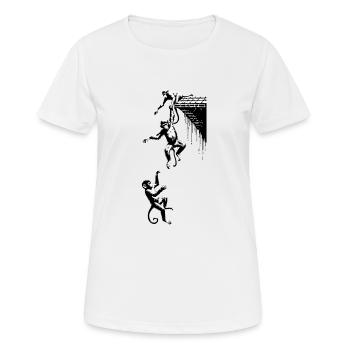 3 Monkeys Monkey Gang Monkey Falls Down - Women's Breathable T-Shirt - white - Front - AI Model Female 172 dark (172cm)