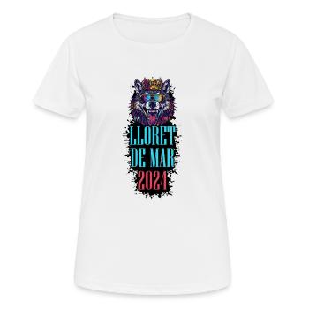 Lloret De Mar 2024 Urlaub Wolf - Frauen T-Shirt atmungsaktiv - Weiß - Vorne - AI Model Female 172 dark (172cm)