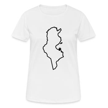 Tunisie - T-shirt respirant Femme - blanc - Devant - AI Model Female 172 dark (172cm)