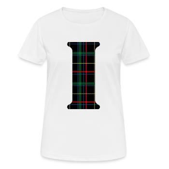 Monogramme i tartan écossais - T-shirt respirant Femme - blanc - Devant - AI Model Female 172 dark (172cm)