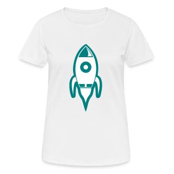 navette spatiale fusée fusée ufo lune vaisseau spatial - T-shirt respirant Femme - blanc - Devant - AI Model Female 172 dark (172cm)