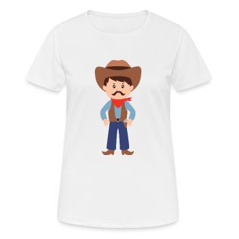 cowboy - Women's Breathable T-Shirt - white - Front - AI Model Female 172 dark (172cm)