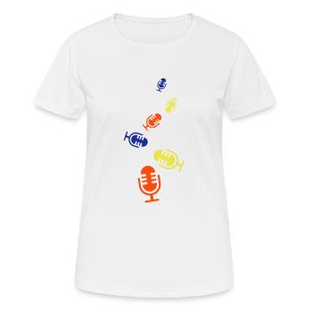 Microphone icon - Women's Breathable T-Shirt - white - Front - AI Model Female 172 dark (172cm)