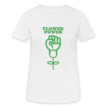 Flower Power - T-shirt respirant Femme - blanc - Devant - AI Model Female 172 dark (172cm)