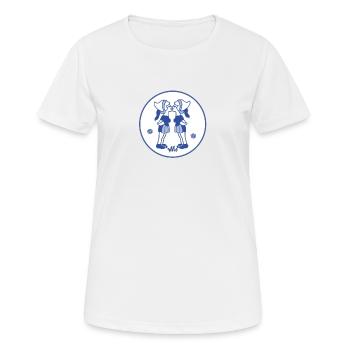 Delft bleu embrassant des paysannes sexy - T-shirt respirant Femme - blanc - Devant - AI Model Female 172 dark (172cm)