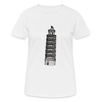 Tour de Pise - T-shirt respirant Femme - blanc - Devant - AI Model Female 172 dark (172cm)