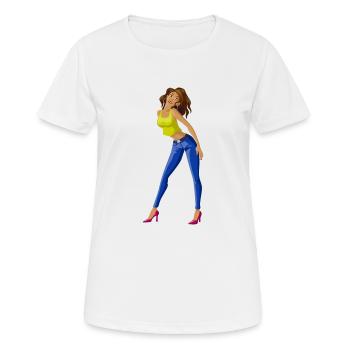 ballerina ballett dance dancer tanz taenzer yoga60 - Frauen T-Shirt atmungsaktiv - Weiß - Vorne - AI Model Female 172 dark (172cm)