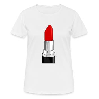 lipstick - Lippenstift rot - Frauen T-Shirt atmungsaktiv - Weiß - Vorne - AI Model Female 172 dark (172cm)