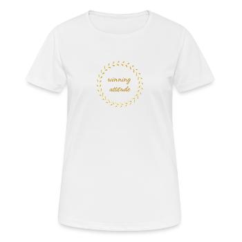 Winning Attitude Motivation - Frauen T-Shirt atmungsaktiv - Weiß - Vorne - AI Model Female 172 dark (172cm)