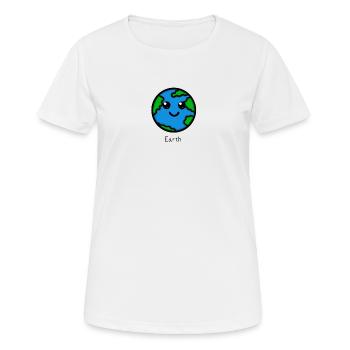 Cute Earth - Women's Breathable T-Shirt - white - Front - AI Model Female 172 dark (172cm)