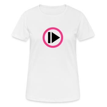 Play button - Women's Breathable T-Shirt - white - Front - AI Model Female 172 dark (172cm)