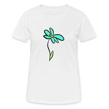 Happy flower illustration handmade - Women's Breathable T-Shirt - white - Front - AI Model Female 172 dark (172cm)