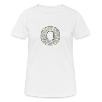 O, letter, letter O, initial, initial O, monogram, - Women's Breathable T-Shirt - white - Front - AI Model Female 172 dark (172cm)