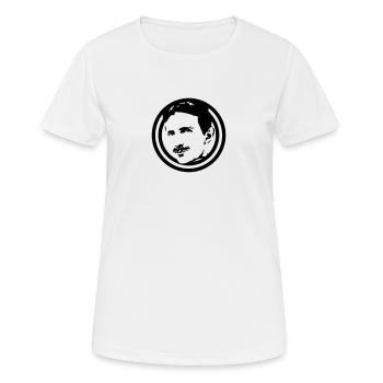 Nerd - Frauen T-Shirt atmungsaktiv - Weiß - Vorne - AI Model Female 172 dark (172cm)
