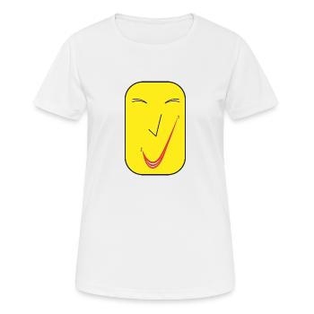 Feines Lächeln SQ. - Frauen T-Shirt atmungsaktiv - Weiß - Vorne - AI Model Female 172 dark (172cm)