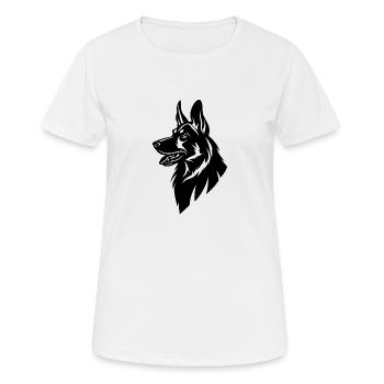 Schäferhund Hund Hundekopf - Frauen T-Shirt atmungsaktiv - Weiß - Vorne - AI Model Female 172 dark (172cm)