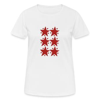 étoiles rouges - T-shirt respirant Femme - blanc - Devant - AI Model Female 172 dark (172cm)