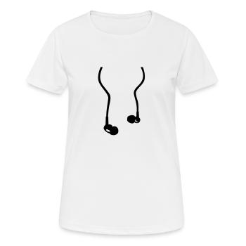 Headphones - Women's Breathable T-Shirt - white - Front - AI Model Female 172 dark (172cm)