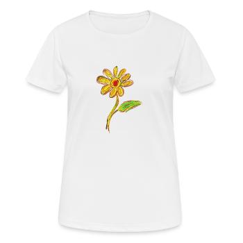 Lebendige Blume: Farbe fürs Leben - Frauen T-Shirt atmungsaktiv - Weiß - Vorne - AI Model Female 172 dark (172cm)