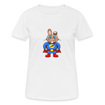 Lapins Superhéros - T-shirt respirant Femme - blanc - Devant - AI Model Female 172 dark (172cm)