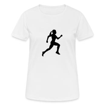 Läuferin, Laufen - Frauen T-Shirt atmungsaktiv - Weiß - Vorne - AI Model Female 172 dark (172cm)