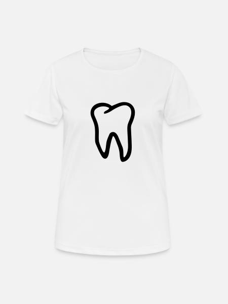 Zahn - Frauen T-Shirt atmungsaktiv - Weiß
