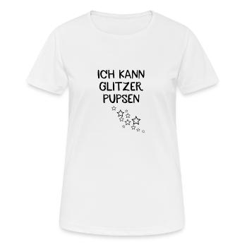 Ich kann Glitzer pupsen - Frauen T-Shirt atmungsaktiv - Weiß - Vorne - AI Model Female 172 dark (172cm)