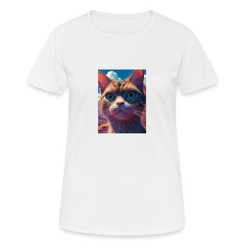 Cyberkatze - Frauen T-Shirt atmungsaktiv - Weiß - Vorne - AI Model Female 172 dark (172cm)