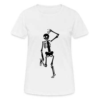 lustiges Skelett - Frauen T-Shirt atmungsaktiv - Weiß - Vorne - AI Model Female 172 dark (172cm)