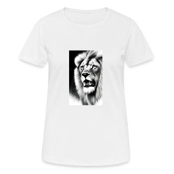 Lion noir et blanc - T-shirt respirant Femme - blanc - Devant - AI Model Female 172 dark (172cm)