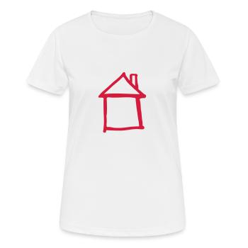Haus - Frauen T-Shirt atmungsaktiv - Weiß - Vorne - AI Model Female 172 dark (172cm)