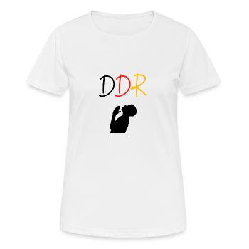 DDR - Frauen T-Shirt atmungsaktiv - Weiß - Vorne - AI Model Female 172 dark (172cm)