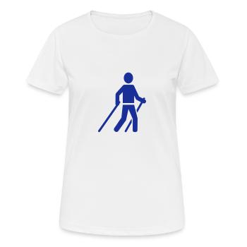 Nordic Walking - Frauen T-Shirt atmungsaktiv - Weiß - Vorne - AI Model Female 172 dark (172cm)