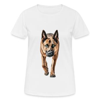 Belgischer Malinois - Frauen T-Shirt atmungsaktiv - Weiß - Vorne - AI Model Female 172 dark (172cm)