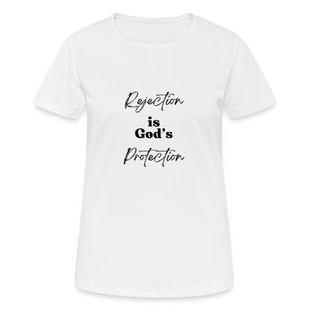 Le rejet est la protection de Dieu - T-shirt respirant Femme - blanc - Devant - AI Model Female 172 dark (172cm)