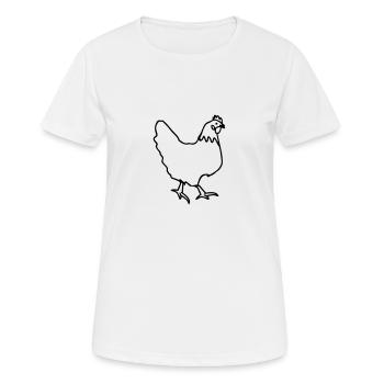Poule poule Hüner - T-shirt respirant Femme - blanc - Devant - AI Model Female 172 dark (172cm)