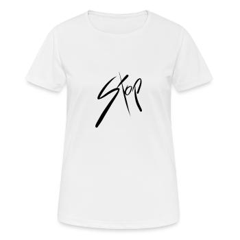 StopMadeWpx - T-shirt respirant Femme - blanc - Devant - AI Model Female 172 dark (172cm)